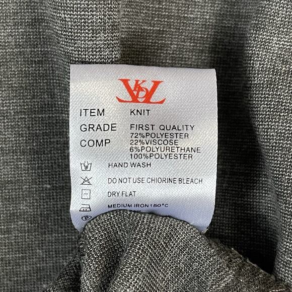 Luka Dilong‎ Pullover Mens 48 Gray 1/4 Zip Mock Neck Knit Long Sleeve Stretch - Picture 10 of 13